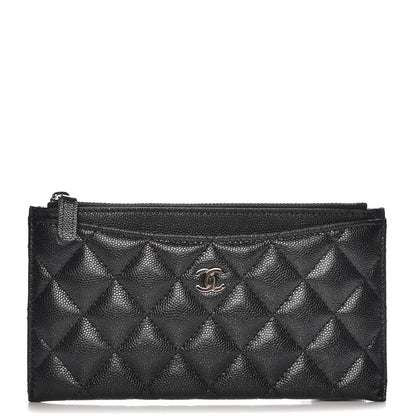 Chanel Iridescent Caviar Quilted Classic Zip Pouch Black 1 of 8