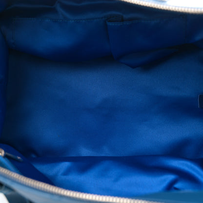 Chanel Calfskin Stitched Large Bowling Bag Blue 5 of 11