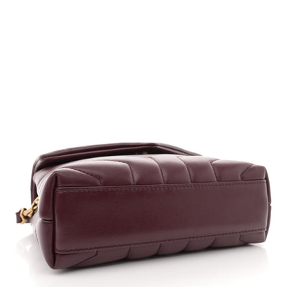 Saint Laurent Calfskin Y Quilted Monogram Toy Loulou Monogram Crossbody Bag Rouge Legion 4 of 14