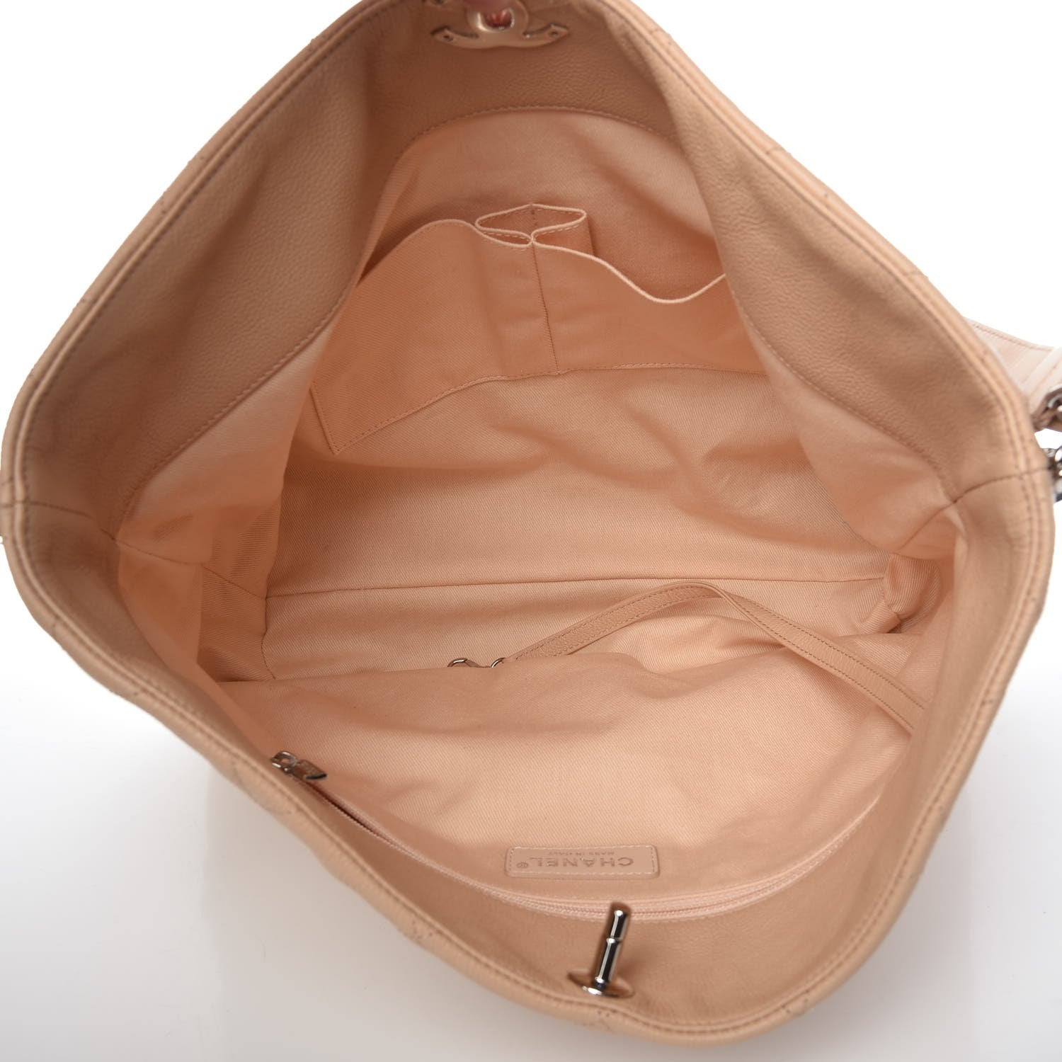 Chanel Grained Calfskin Stitched Medium Braided With Style Hobo Beige 6 of 8