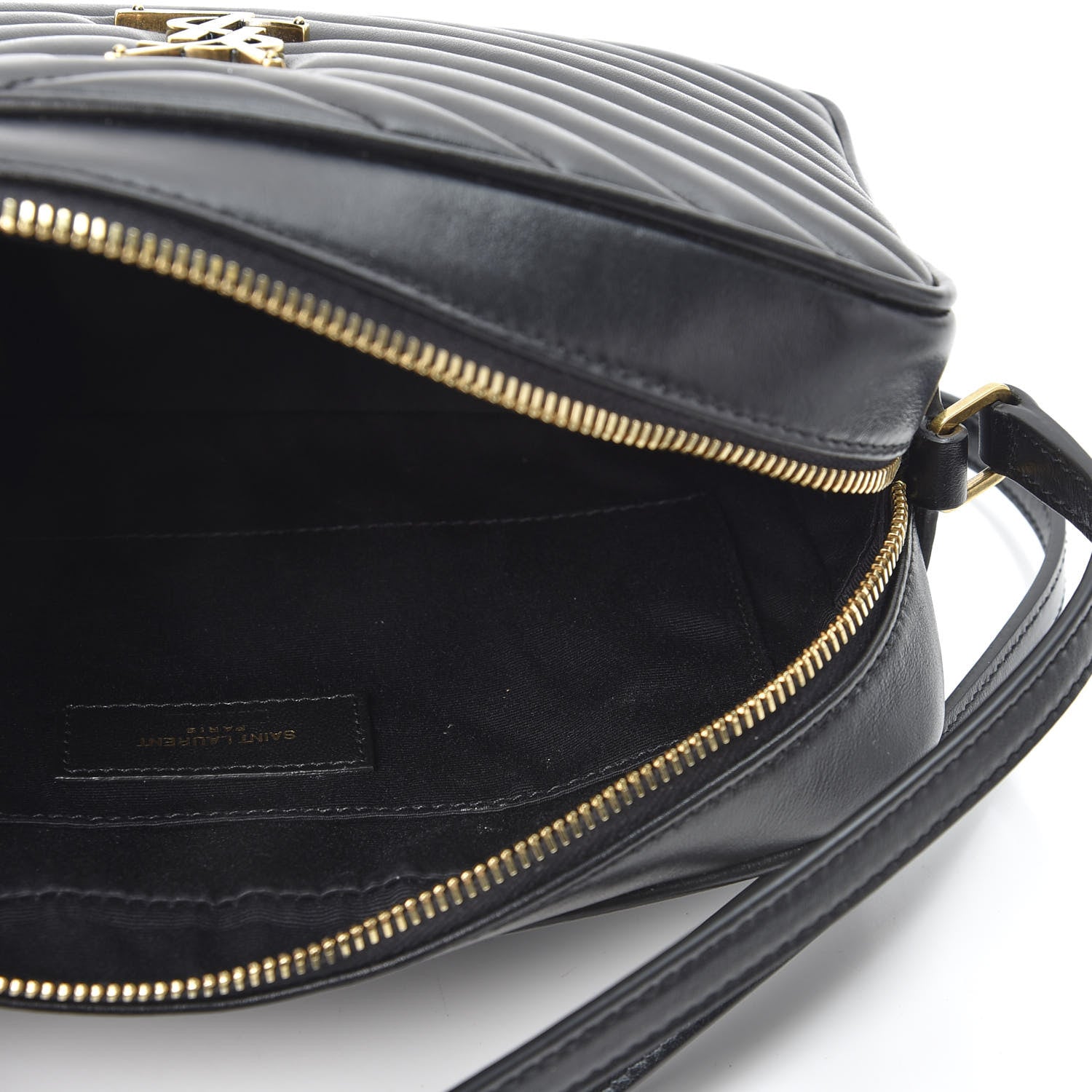 Saint Laurent Calfskin Matelasse Monogram Lou Camera Bag Black 4 of 9