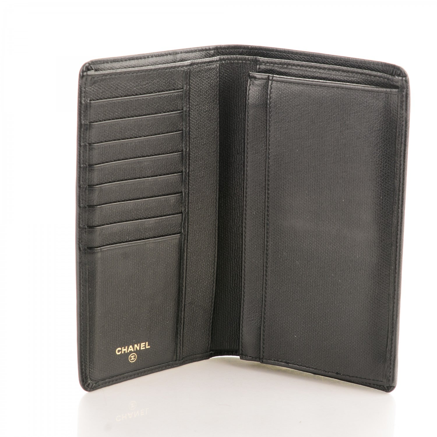 Chanel Grained Calfskin CC Button Yen Wallet Black 5 of 9