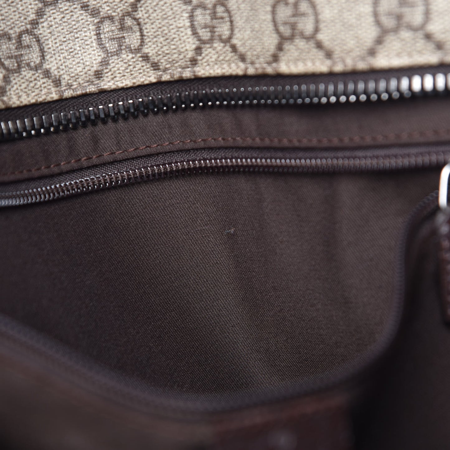 Soft GG Supreme Monogram Web Handle Vertical Tote Dark Brown