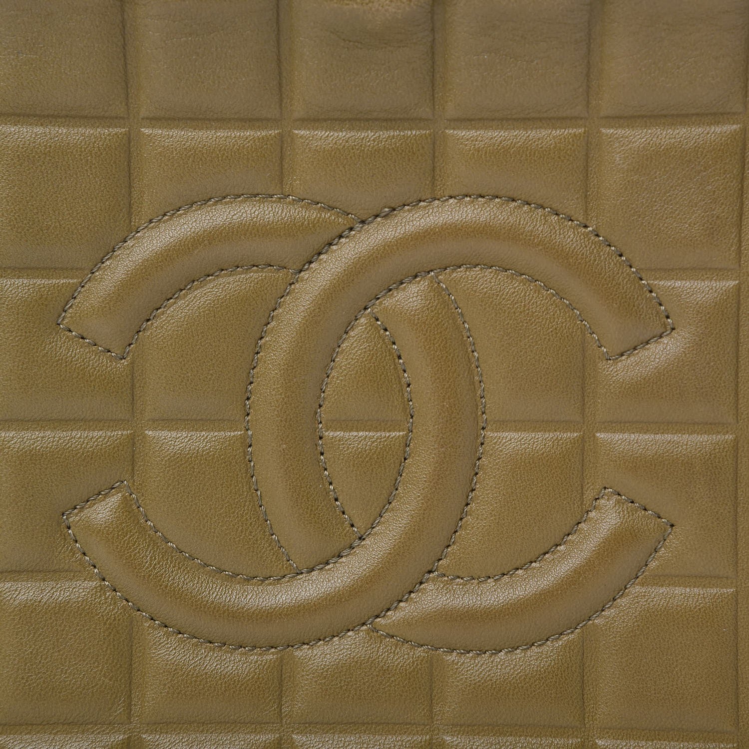Chanel Lambskin Chocolate Bar Quilted Small Shoulder Bag Khaki 13 of 14