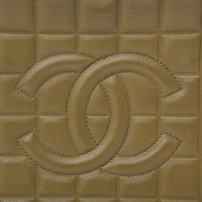 Chanel Lambskin Chocolate Bar Quilted Small Shoulder Bag Khaki 13 of 14