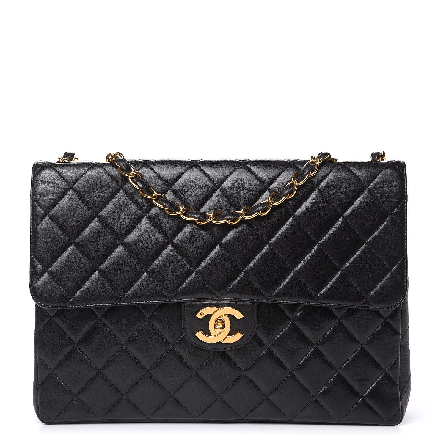 Chanel Lambskin Quilted Jumbo Single Flap Black 1 of 20
