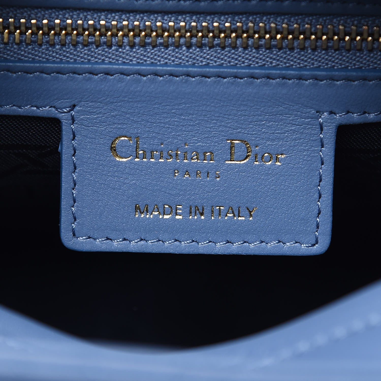 Christian Dior Lambskin Cannage Medium Lady Dior Denim Blue 6 of 9