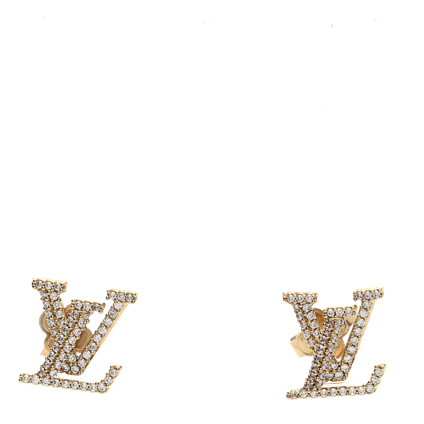 Metal Crystal LV Iconic Earrings Gold