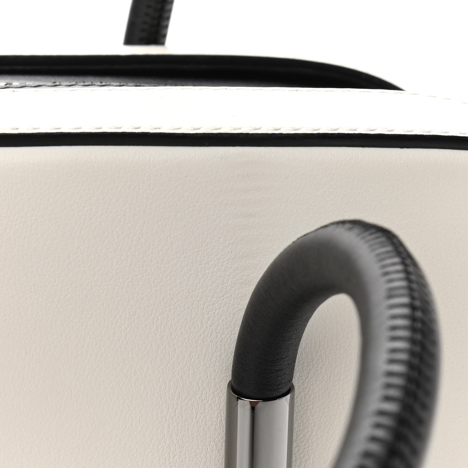 Tom Ford Calfskin Top Handle Bag White Black 17 of 19