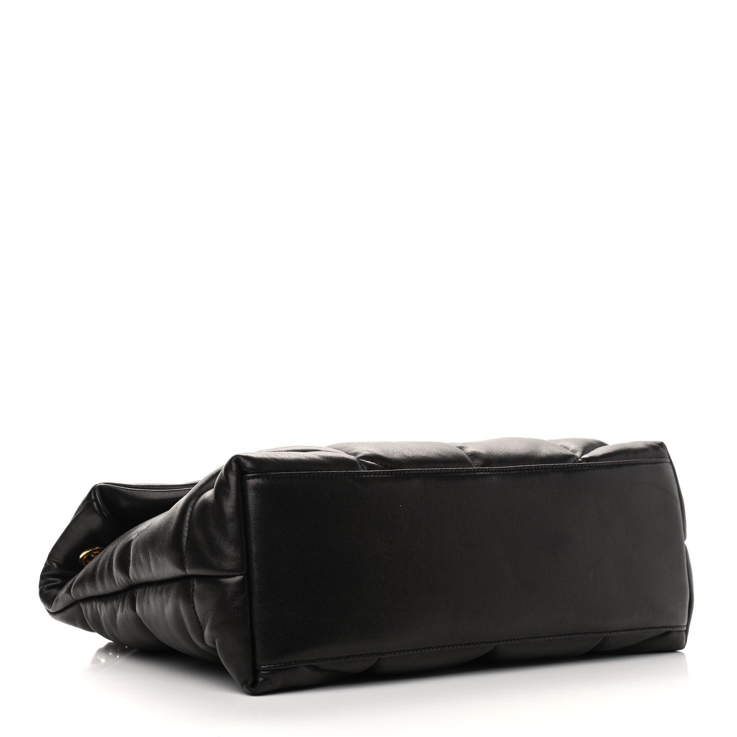 Lambskin Quilted Medium Loulou Puffer Monogram Chain Satchel Black
