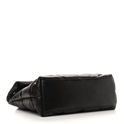 Saint Laurent Lambskin Quilted Medium Loulou Puffer Monogram Chain Satchel Black 4 of 12