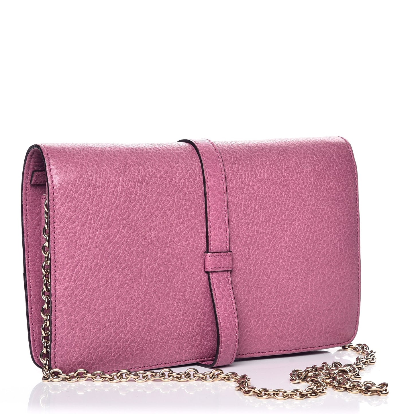 Pebbled Calfskin Piston Broadway Evening Bag Fresia Rose
