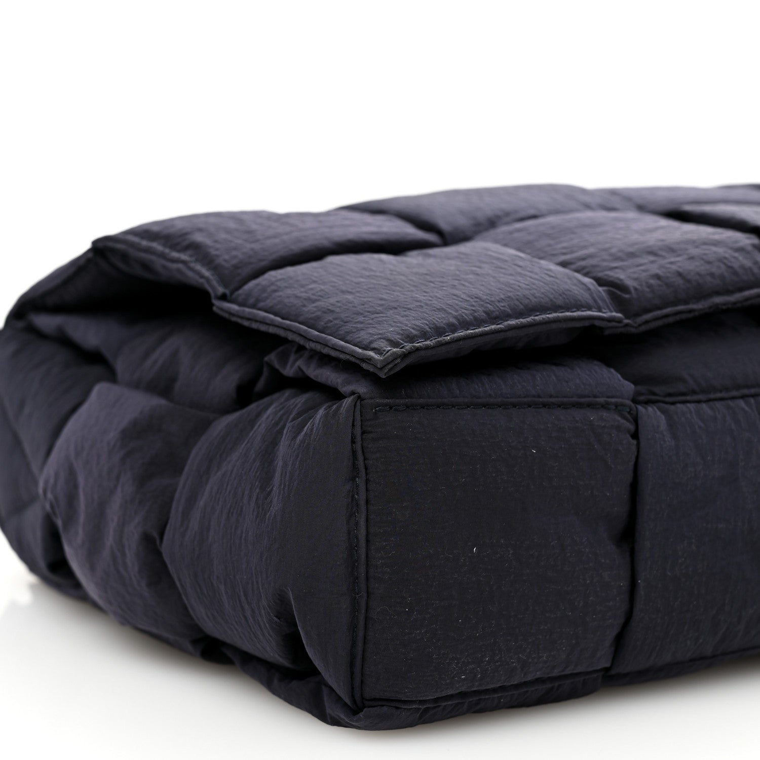 Bottega Veneta Nylon Intrecciato Padded Tech Maxi Cassette Bag Navy Blue 9 of 10