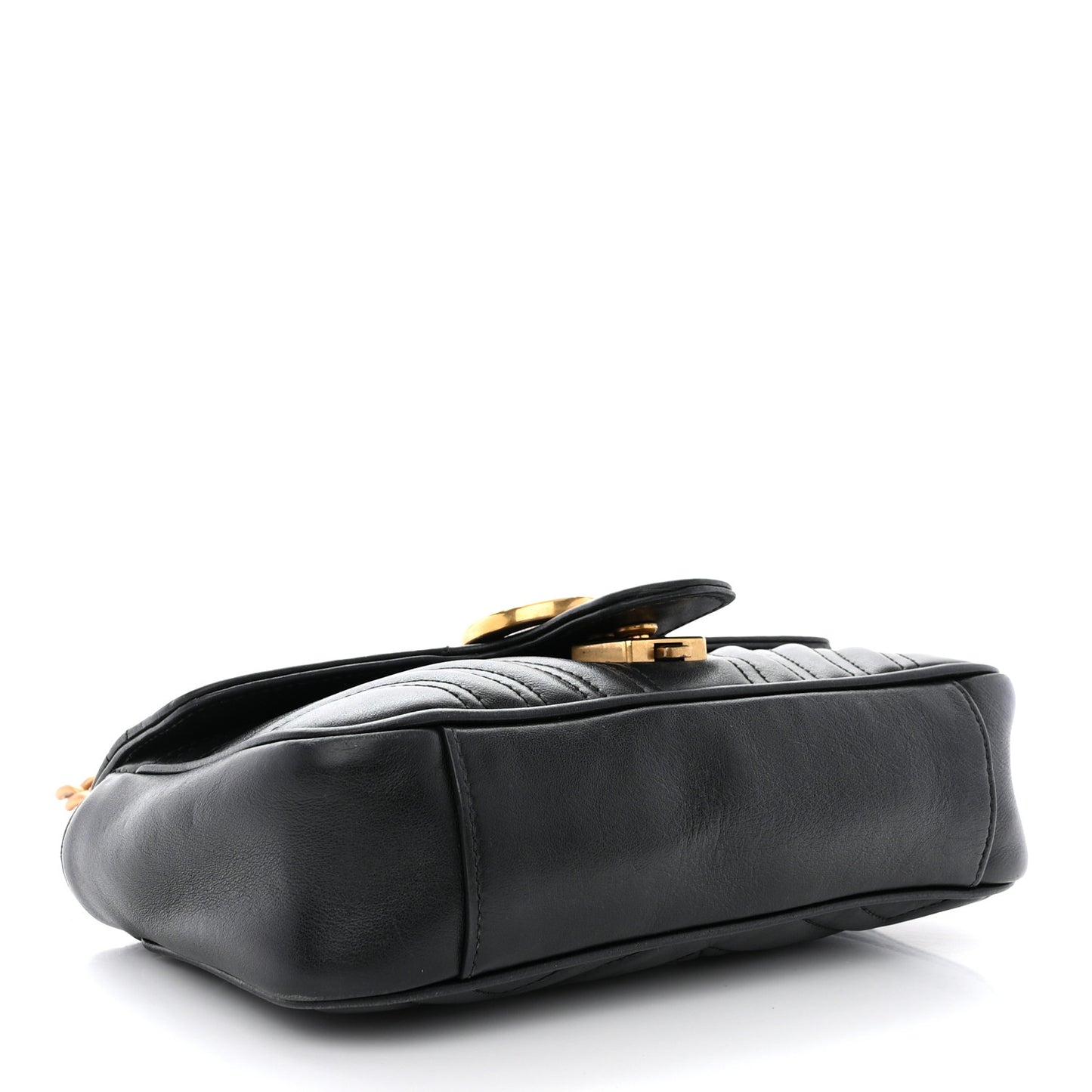 Calfskin Matelasse Mini GG Marmont Shoulder Bag Black