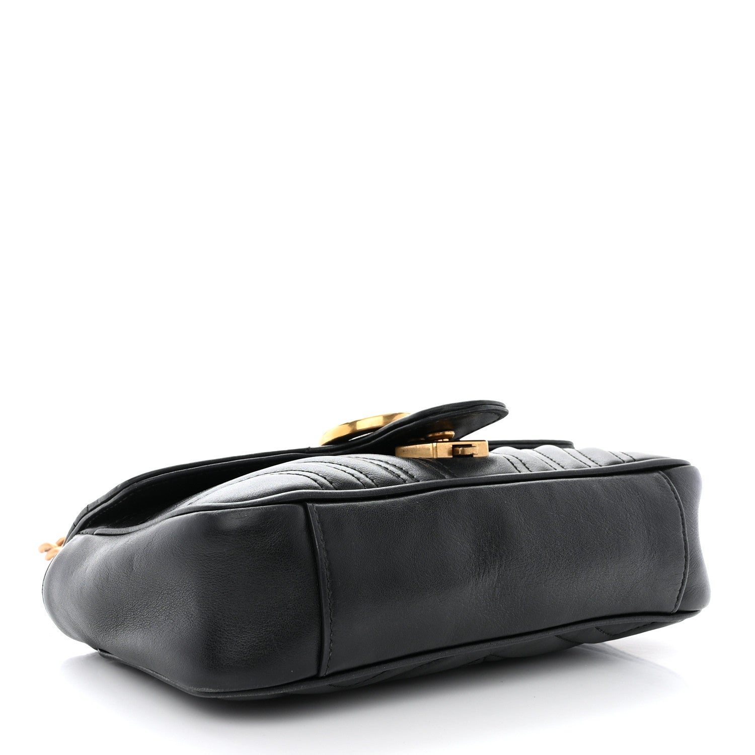 Gucci Calfskin Matelasse Mini GG Marmont Shoulder Bag Black 4 of 11