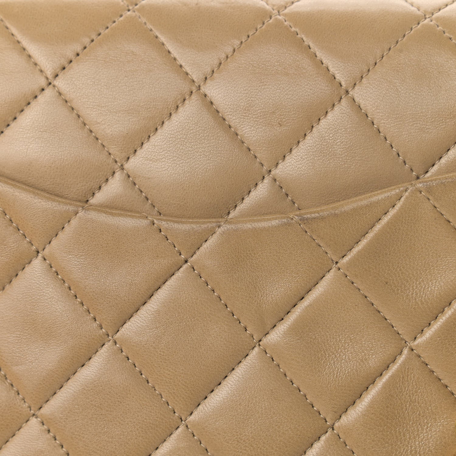 Chanel Lambskin Quilted Medium Double Flap Beige 22 of 23