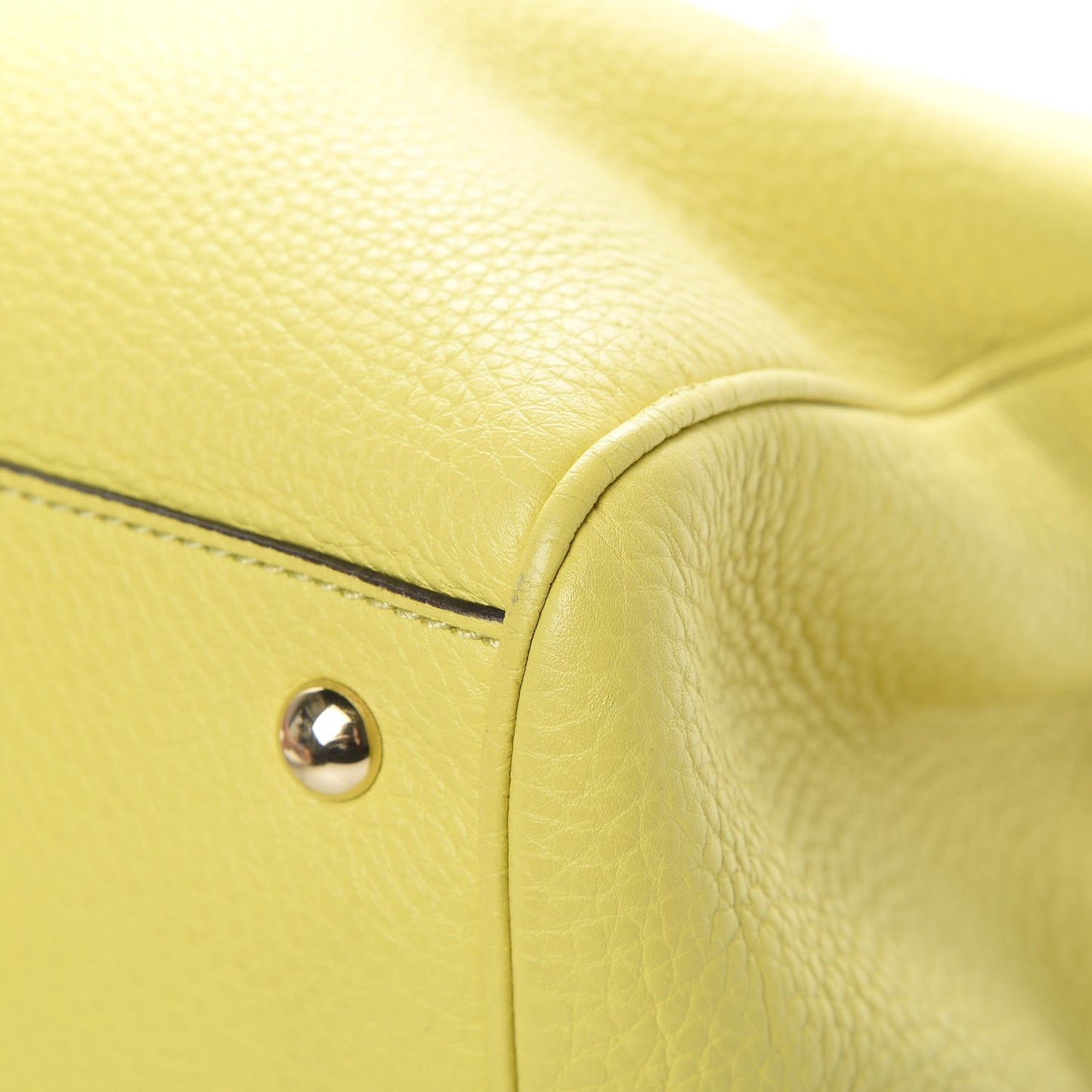 Pebbled Calfskin Medium Bamboo Shopper Tote Citrus