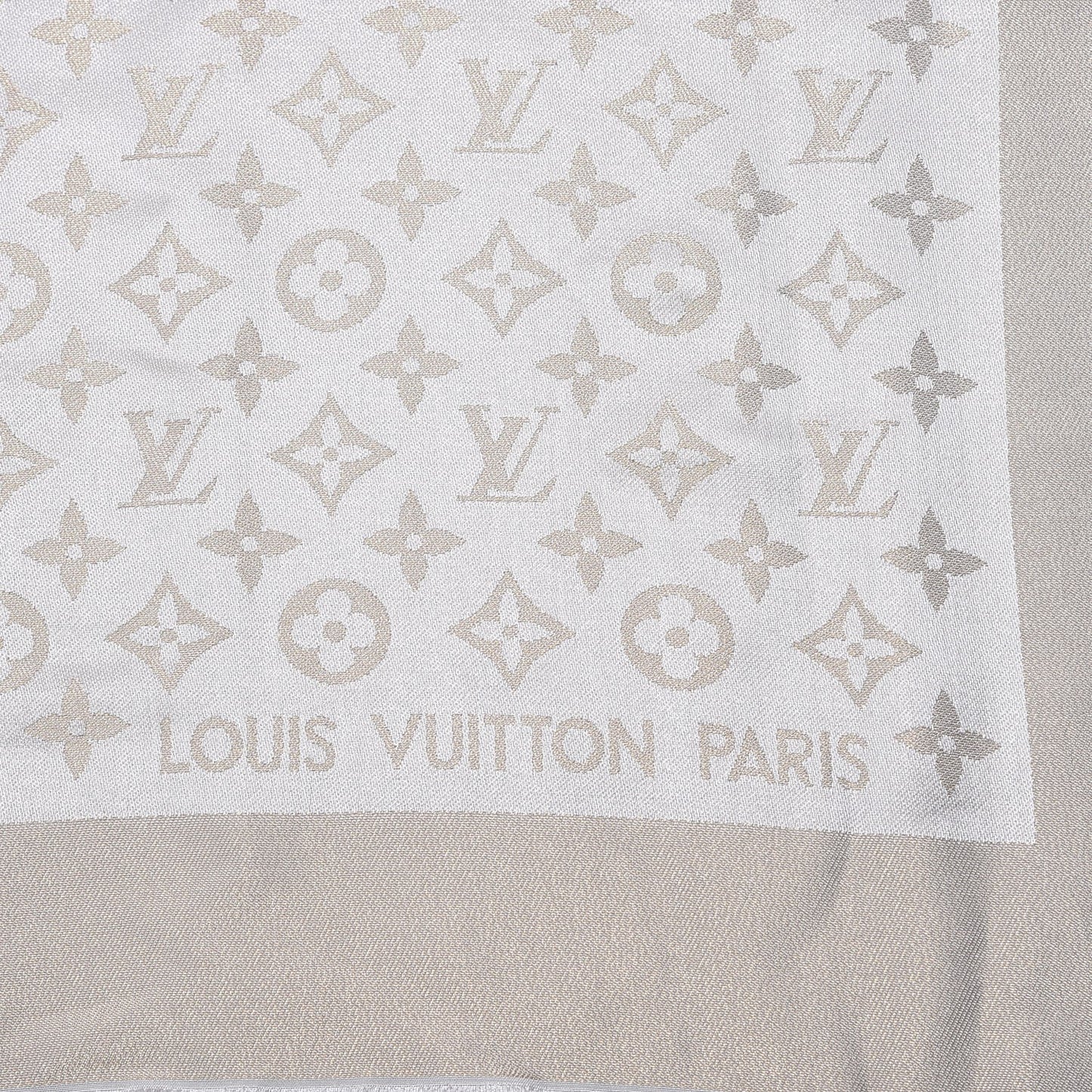 Silk Wool Monogram Shine Shawl Dune