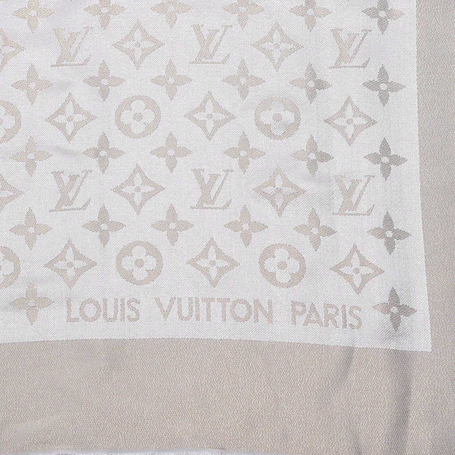 Louis Vuitton Silk Wool Monogram Shine Shawl Dune 3 of 4