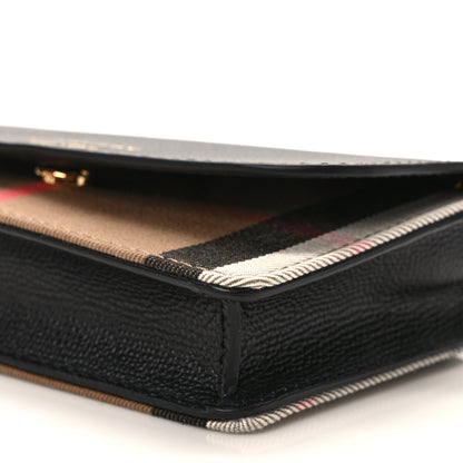 Burberry Grainy Calfskin House Check Henley Wallet On Chain Black 8 of 8