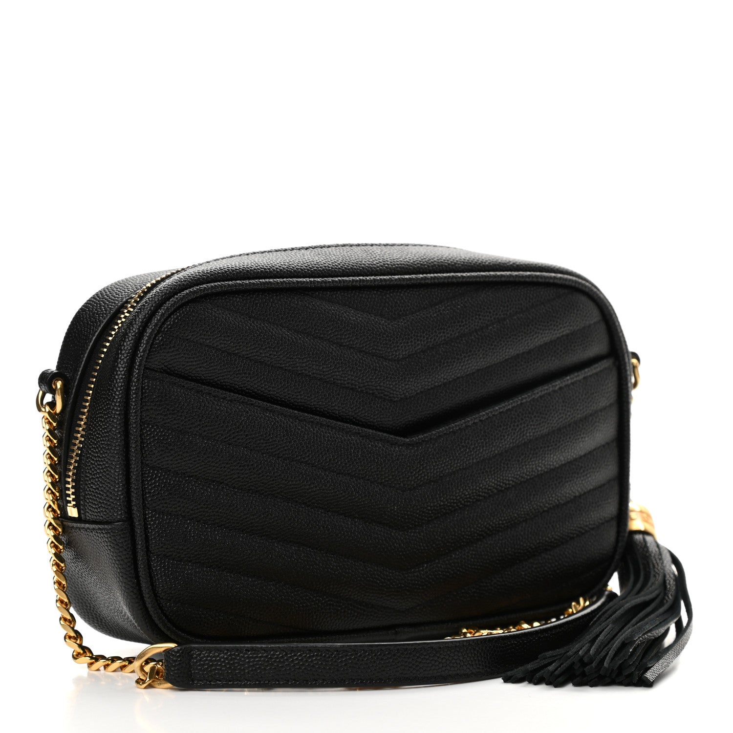 Saint Laurent Grain De Poudre Matelasse Monogram Mini Lou Camera Bag Black 3 of 11