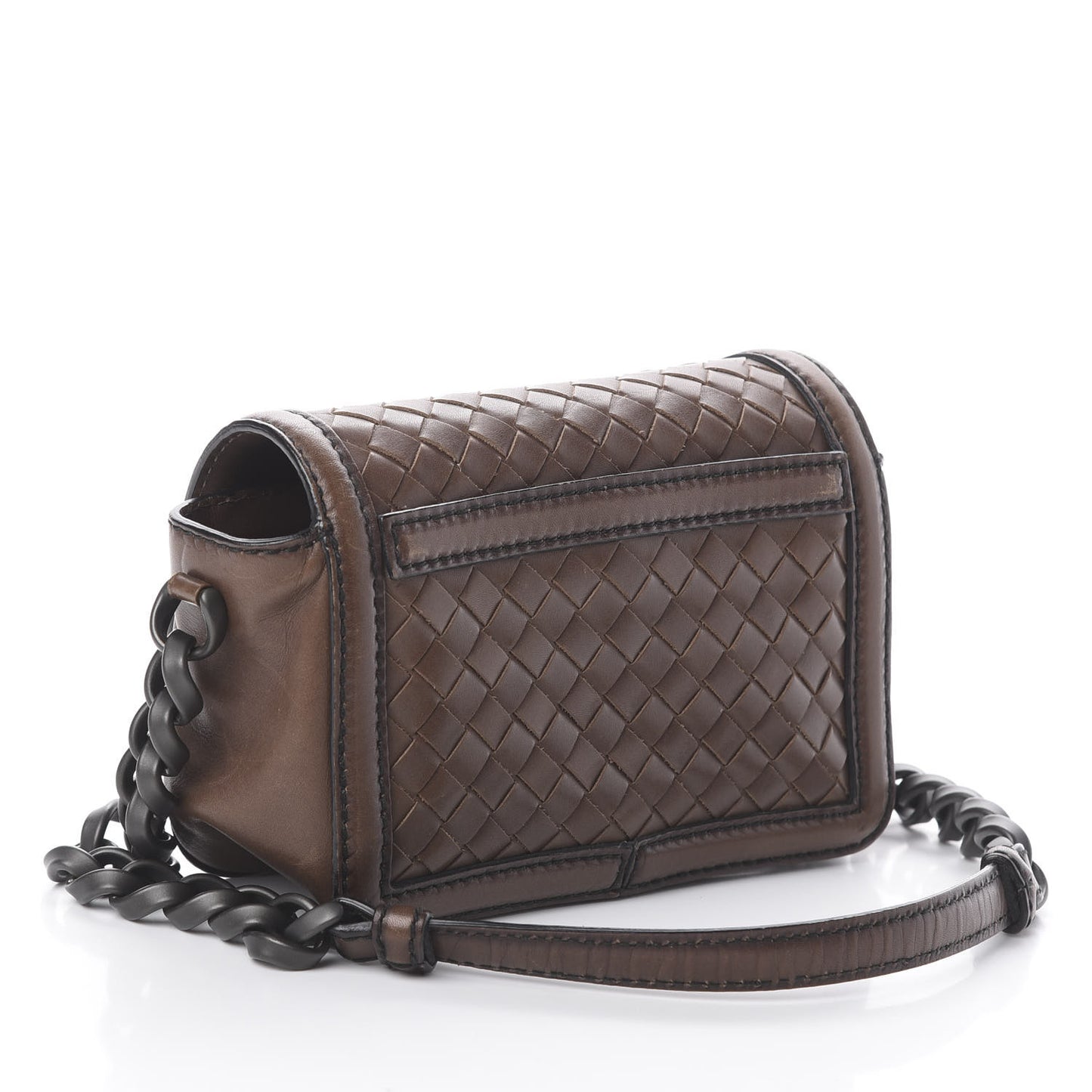 Nappa Intrecciato Border Sphere Flap Bag Brown