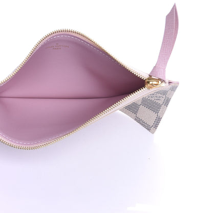 Louis Vuitton Damier Azur Felicie Chain Wallet Zippered Insert Rose Ballerine 5 of 6