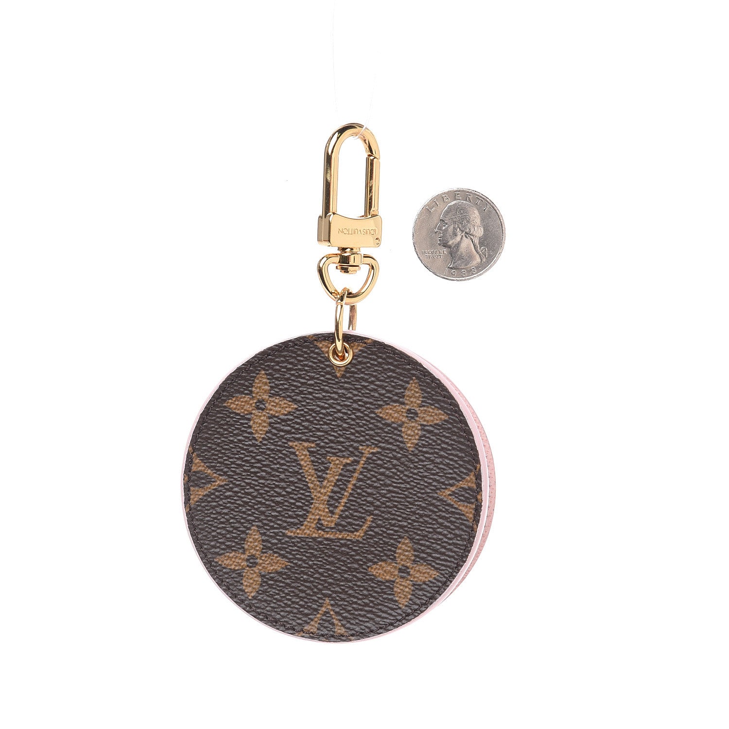 Louis Vuitton Monogram LV Mirror Bag Charm Key Holder Rose Ballerine 2 of 5