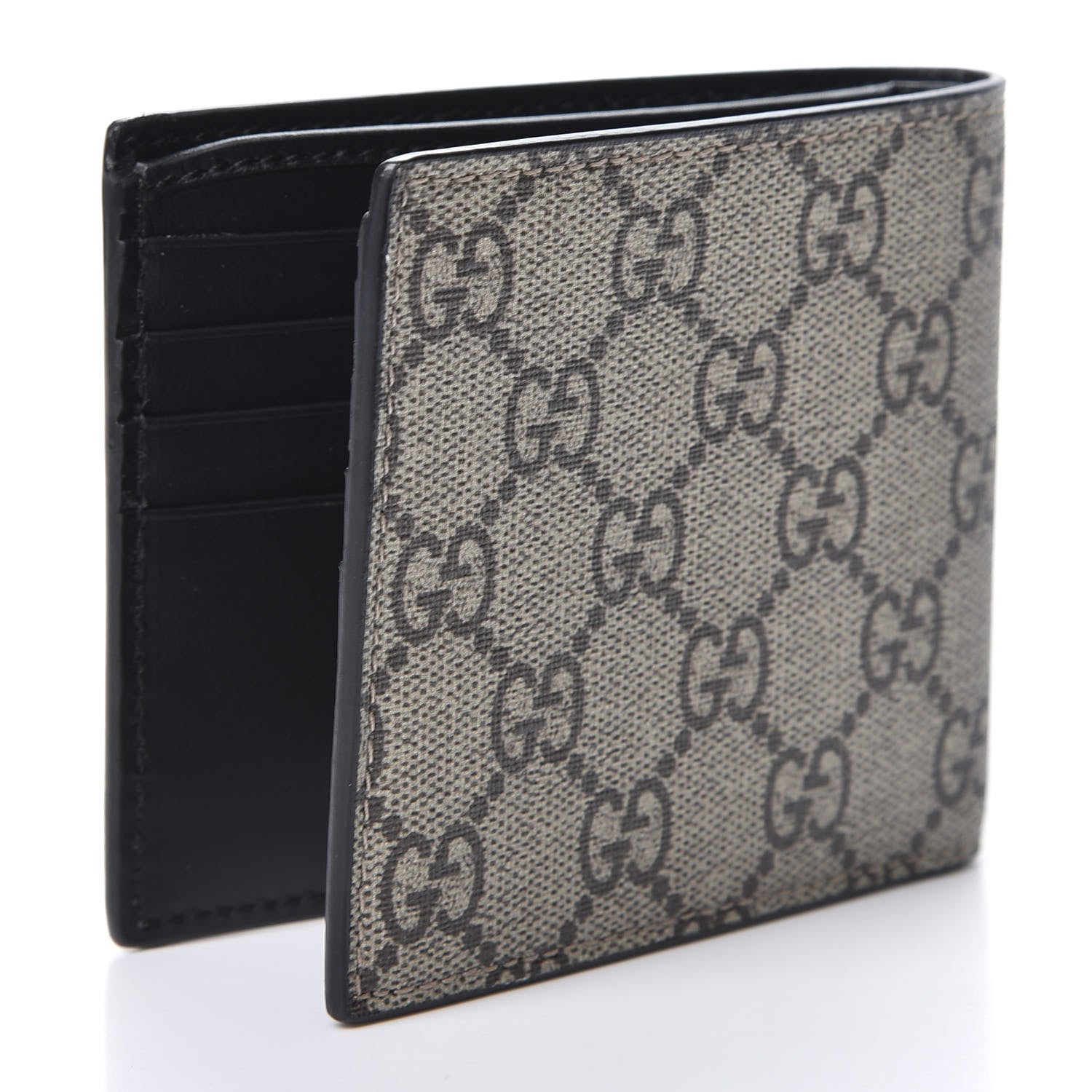 Gucci GG Supreme Monogram Bee Nice Bi-Fold Wallet Beige 2 of 9