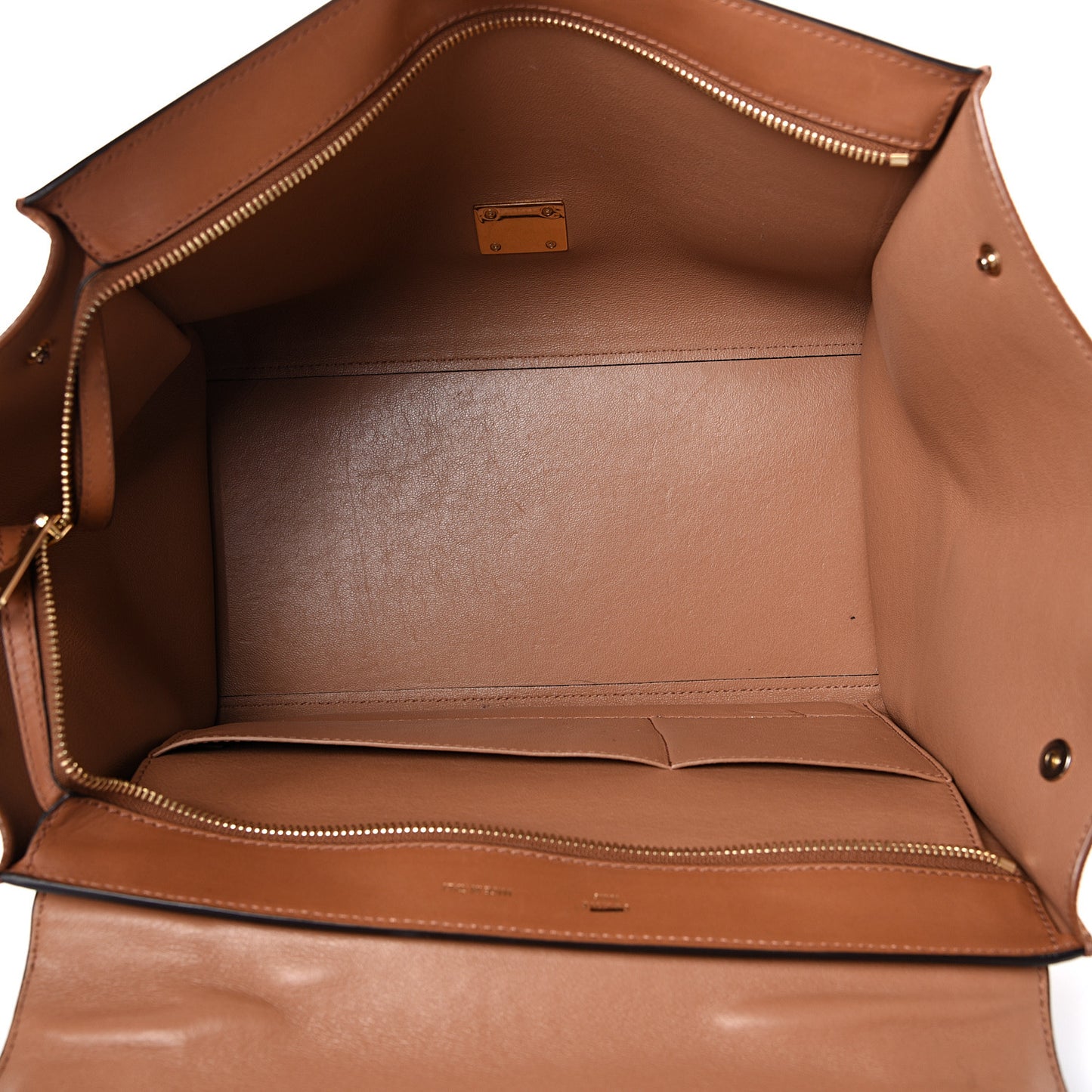 Natural Calfskin Suede Medium Trapeze Tan