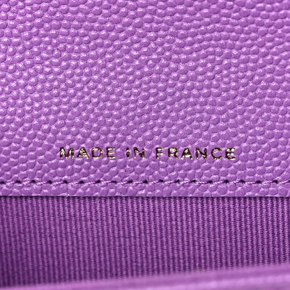 Chanel Caviar Quilted Flap Card Holder Wallet Purple 7 of 9