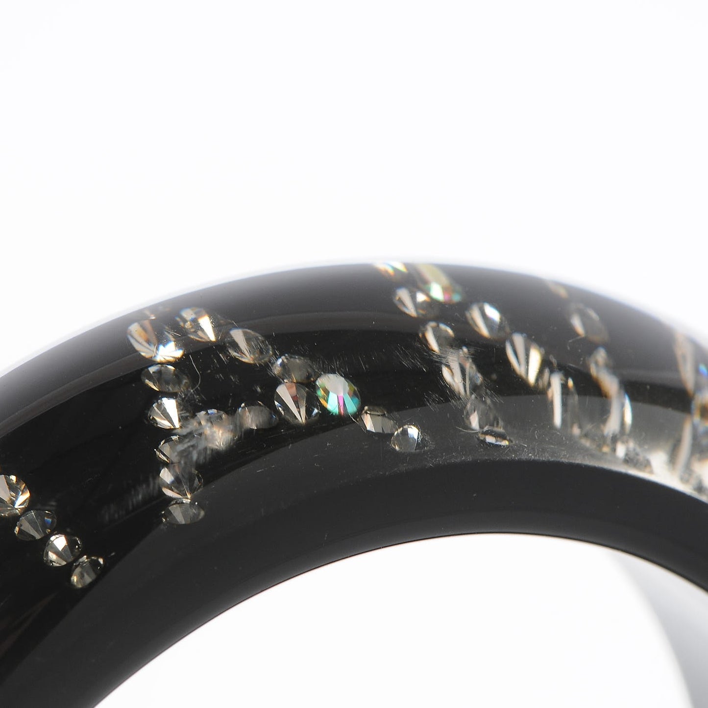 Resin Crystal CC Logo Bracelet Black