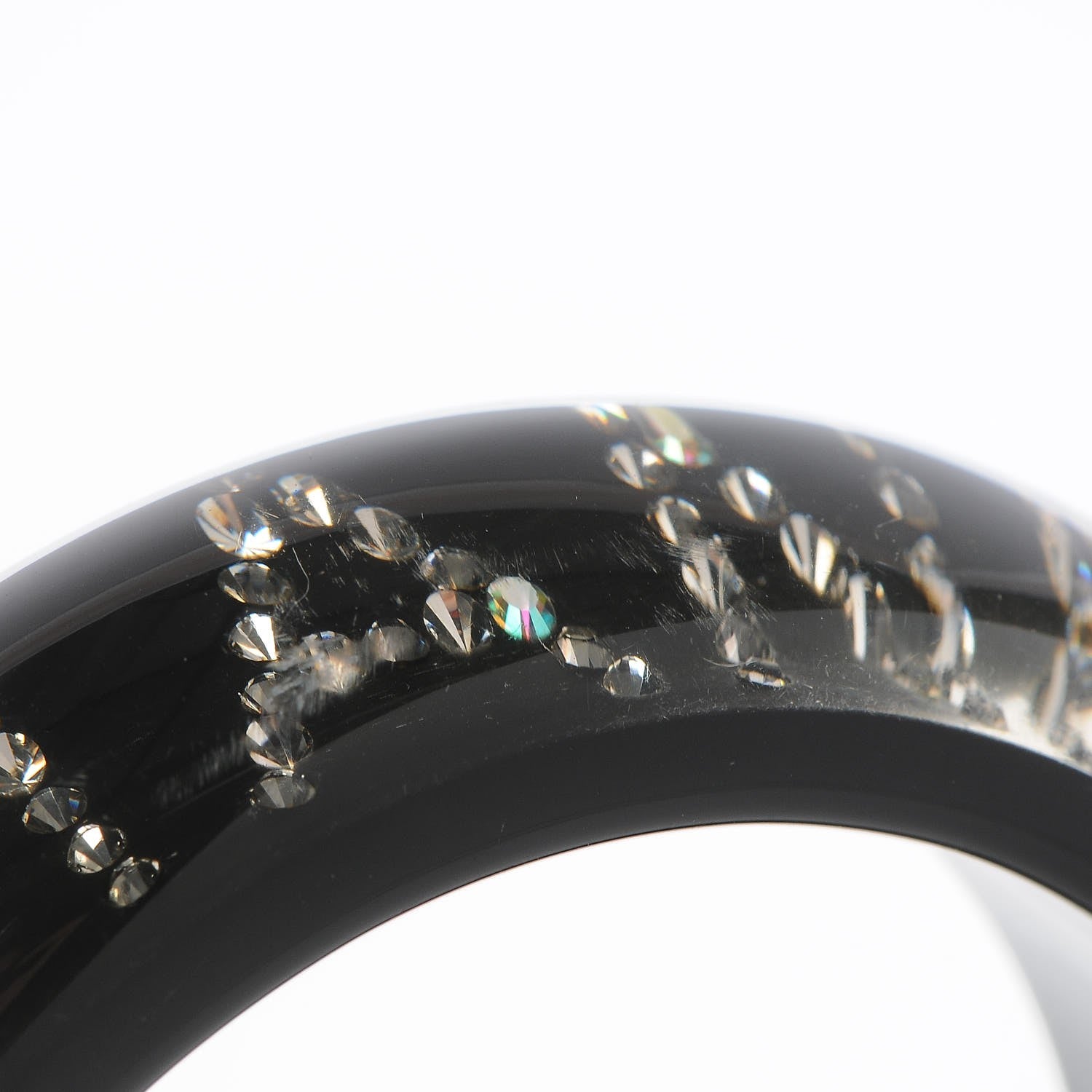 Chanel Resin Crystal CC Logo Bracelet Black 5 of 5