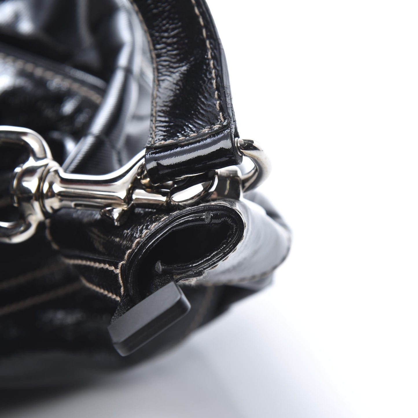 Patent Calfskin Medium Snow Glam Hobo Black