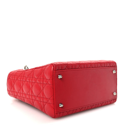 Christian Dior Lambskin Cannage Medium Lady Dior Red 4 of 10