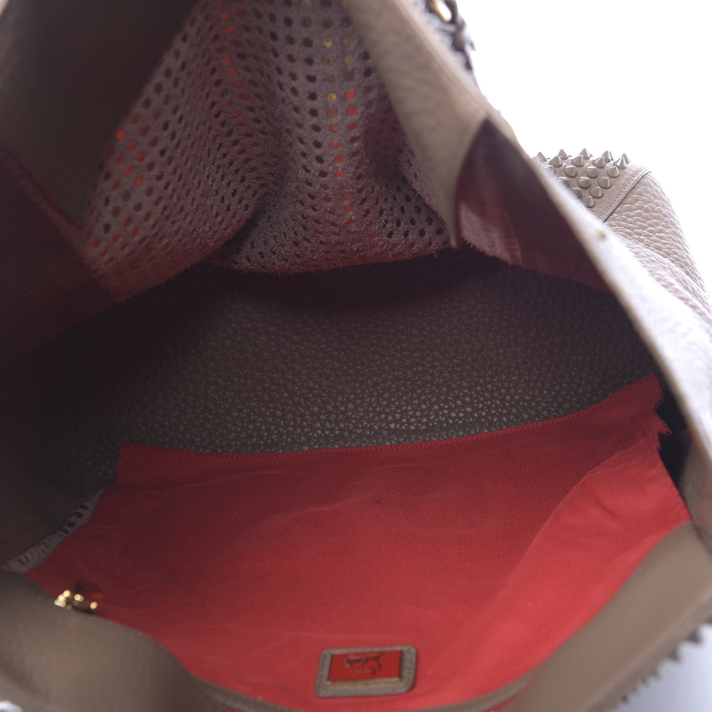 Calfskin Panettone Spiked Shopper Tote Nude