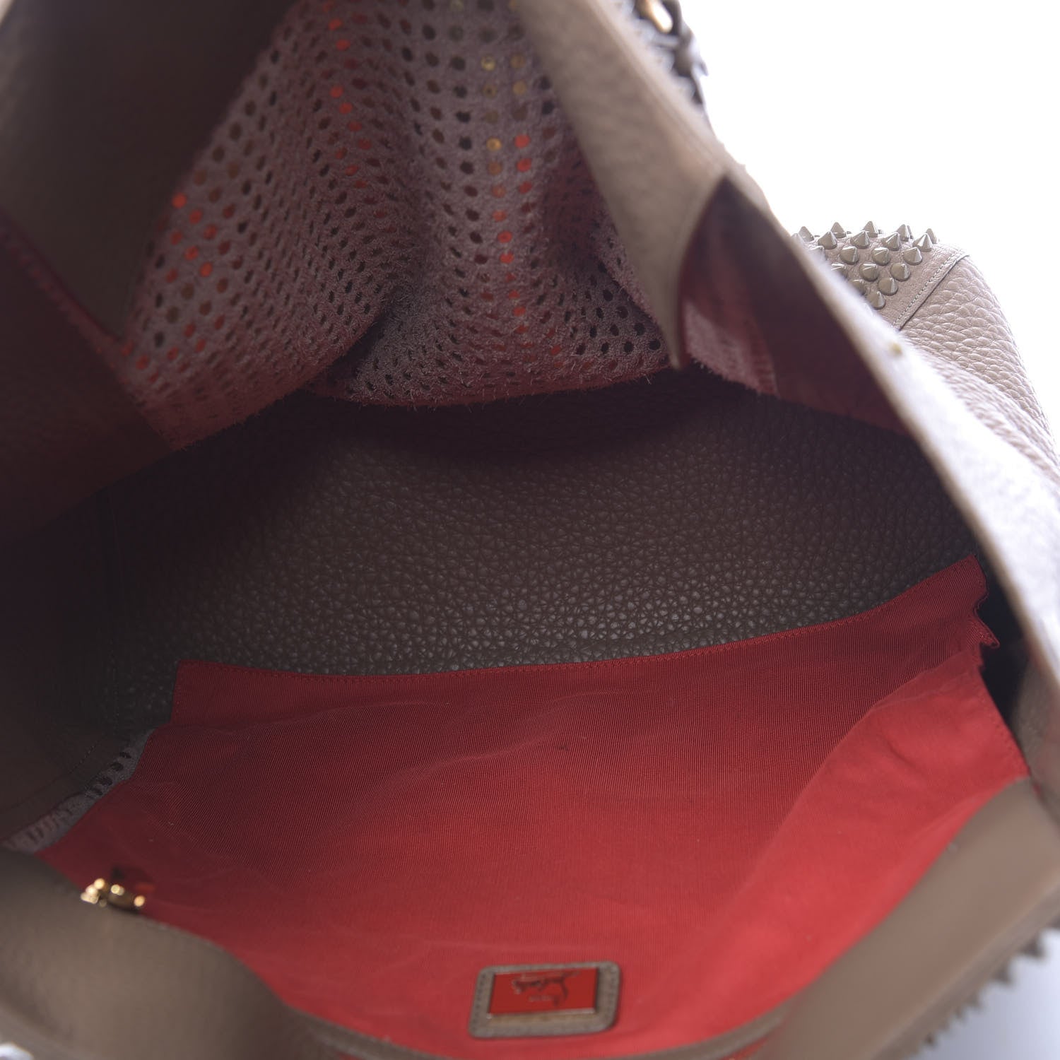 Christian Louboutin Calfskin Panettone Spiked Shopper Tote Nude 5 of 12