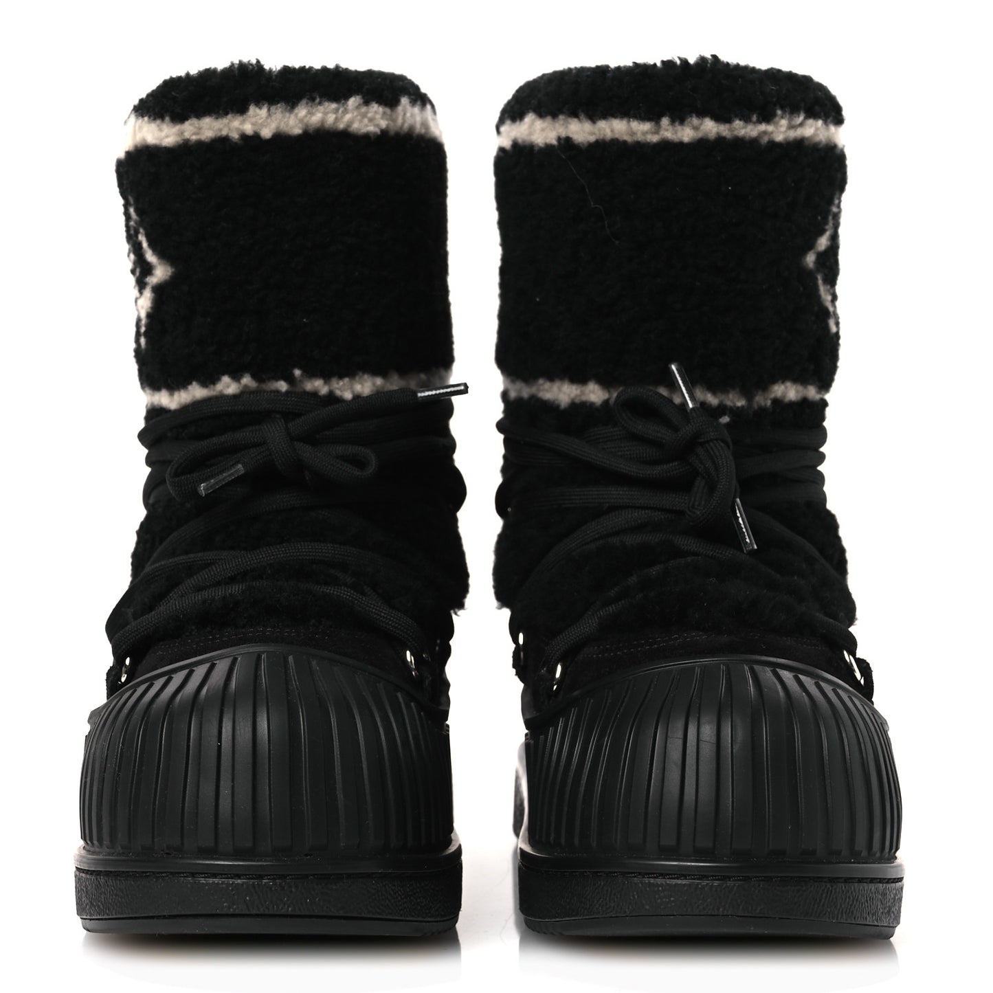 Suede Shearling Polar Flat Half Boots 40 Black