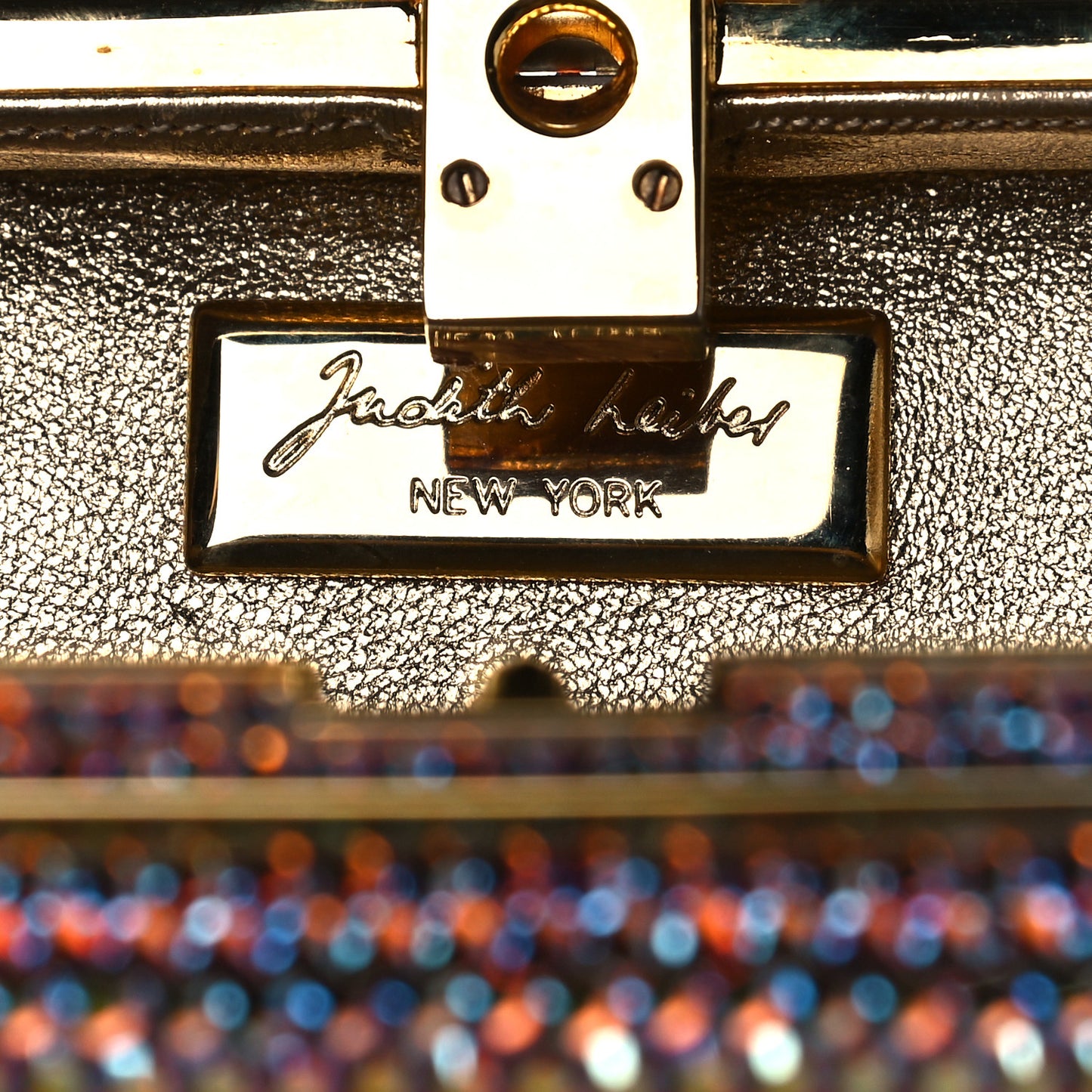 Swarovski Crystal Minaudiere Clutch Gold Multicolor