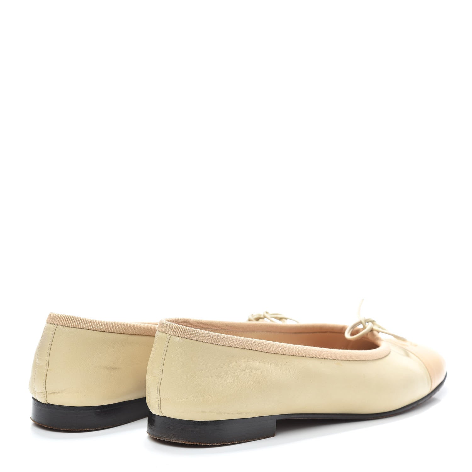 Chanel Lambskin Cap Toe CC Ballerina Flats 38 Dark Beige 4 of 7
