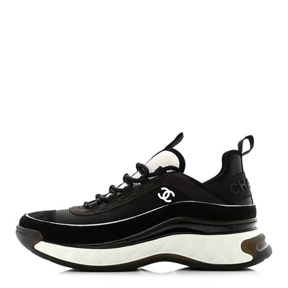 Chanel Velvet Calfskin Mixed Fibers CC Sneakers 41 Black 1 of 7