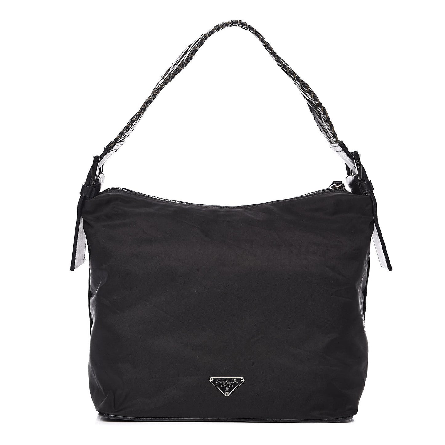 Tessuto Nylon Braided Hobo Black