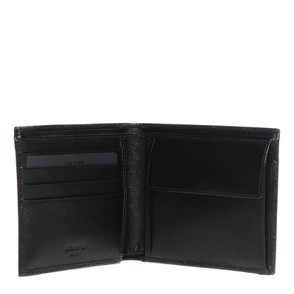 Prada Saffiano Enamel Bi-Fold Wallet Nero Black 5 of 8