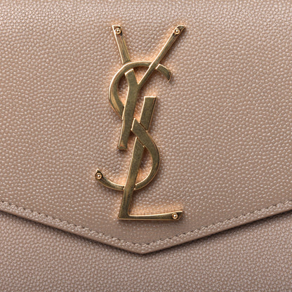 Saint Laurent Grain De Poudre Uptown Pouch Dark Beige 11 of 11