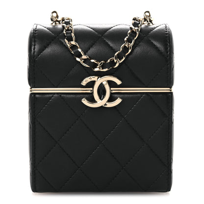 Chanel Lambskin Quilted Small Box With Chain Black 1 of 14