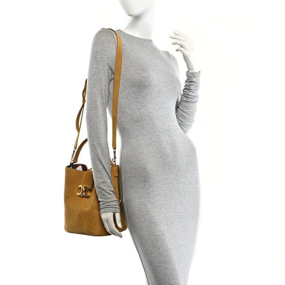 Celine Suede Calfskin Triomphe Medium Louise Bag Blonde 2 of 12