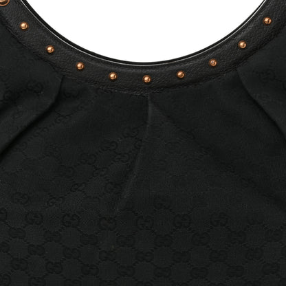 Gucci Monogram Bamboo Top Handle Shoulder Bag Black 8 of 11