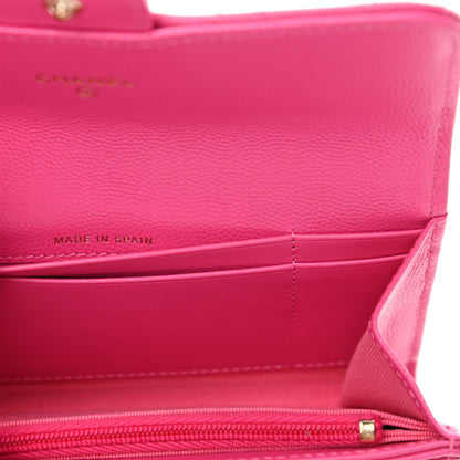 Chanel Caviar Quilted Medium Flap Wallet Dark Pink 7 of 9