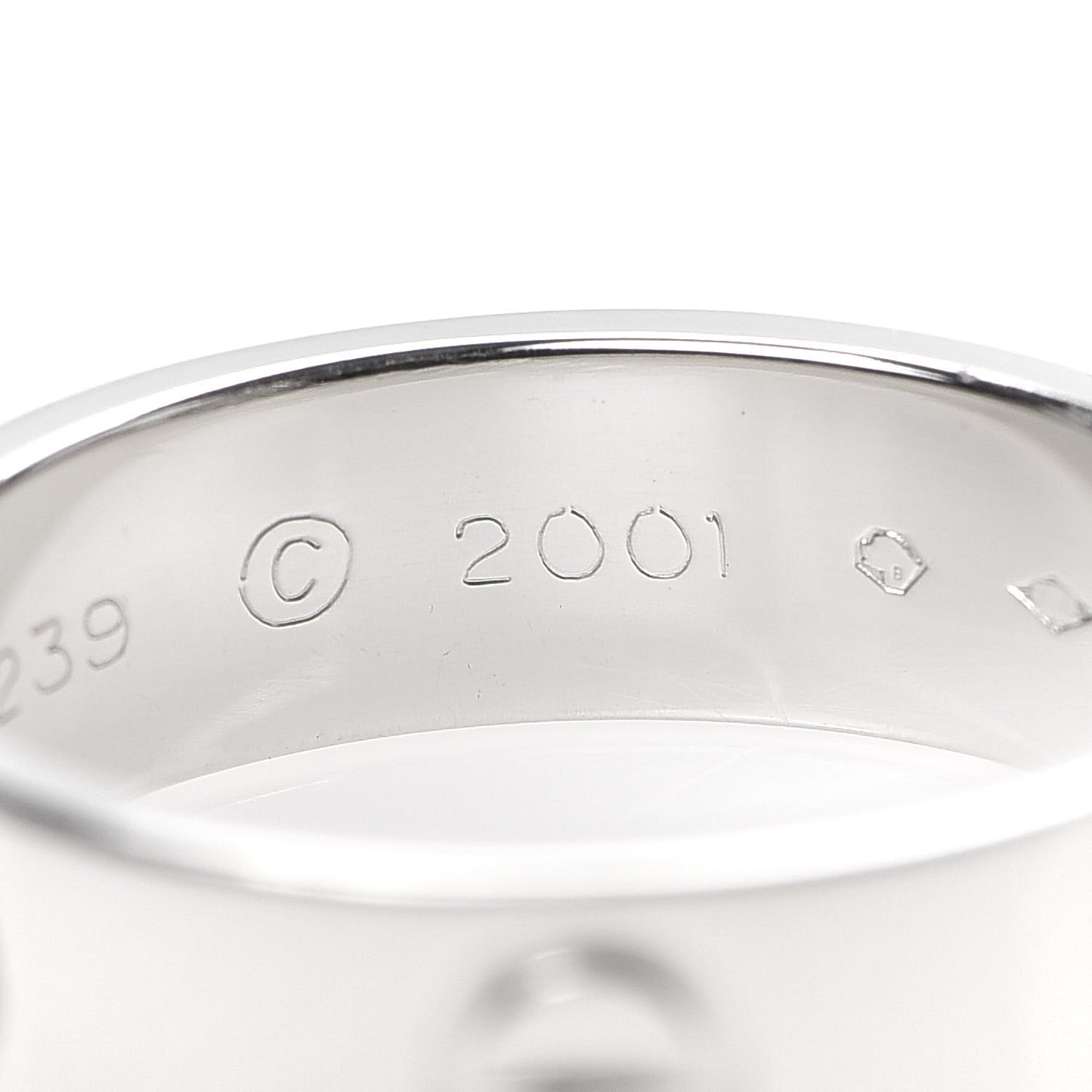 Platinum 5.5mm LOVE Ring 53 6.25