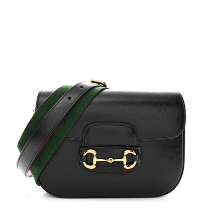 Gucci Azalea Calfskin Web Mini Horsebit 1955 Shoulder Bag Black 1 of 11